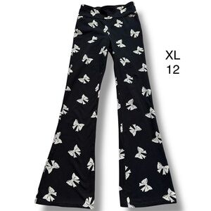 Gap Kids Black & White Bow Flare Leggings Size XL - 12